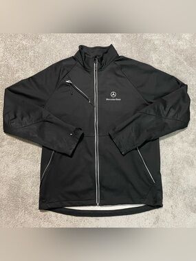 Mercedes-Benz Mens Full Zip Track Jacket Medium Black Cars Softshell Racing
